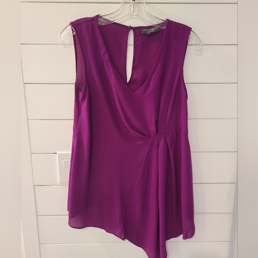 A Pea In The Pod Asymmetrical Purple Sleeveless Top